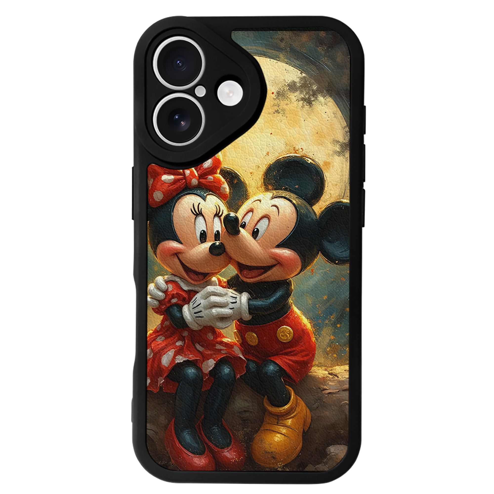 （画像用） ミッキーマウス Mickey Mouse 【iPhone 16シリーズ対応】シリコンスマホケース（レザー調） 材質：シリコン